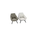 Comfortable Gray Velvet Accent Chair with Modern Curved Back and Dark Legs for Living Room
