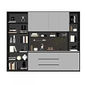 Study Bookcase Bookshelf Display Cabinet Locker Sideboard Decorative Cabinet Books Book Ornaments 3d model