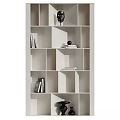 Modern Geometric Shelving Unit With Multiple Compartments And Decorative Books 3d model