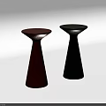 Stylish Red And Green Bar Stools With Conical Base And Round Top Design 3d model