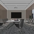 Modern Meeting Room Office Chair Meeting Table and Chair 3d model