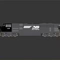 Gray Norfolk Southern NS 102 Locomotive Train Model Display With Detailed Wheels And Cab