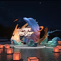 2025 New Year Photo Spot With Giant Fish Sculpture Flames Waves Lanterns And Starry Sky