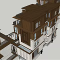 Semi Detached Villa Modern Exterior Design With Multi Story Structure And Large Windows