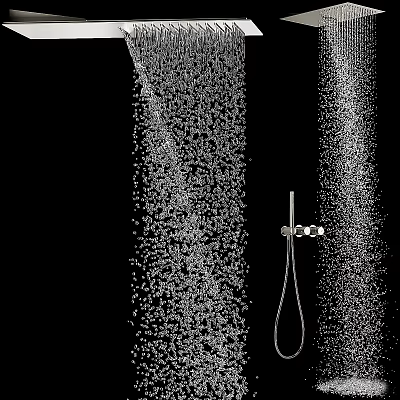 High Pressure Rainfall Shower Head Modern Chrome Design With Powerful Water Flow And Durable Structure 3d model