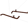 Copper Pipes With Curved Structure And Valves Isolated On White Background