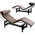 Modern Leather Chaise Lounges With Metal Frame And Black Legs Design