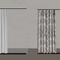 White And Patterned Shower Curtains With Modern Shower Fixture In Bathroom Area