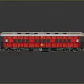 Red Train Carriage Model With White Roof And Multiple Windows On Smooth Surface