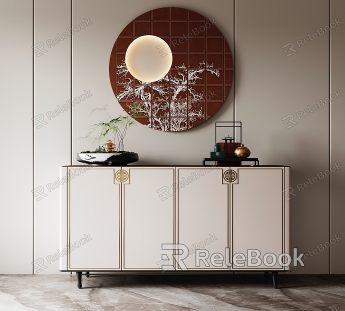 New Chinese-style Entrance Cabinet Entrance Side Cabinet model