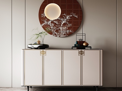 New Chinese-style Entrance Cabinet Entrance Side Cabinet model