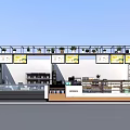 Bird's Eye View Of Modern Retail Store Interior With Display Shelves And Counter Layout Design