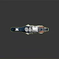 Futuristic Weapon Design Featuring White Blue Green Accents Metallic Handle And Glowing Energy Core