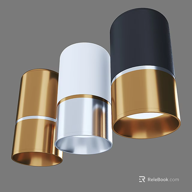 Modern Downlights And Spotlights With Gold White Black Metallic Design For Interior Lighting Decoration 3d model 