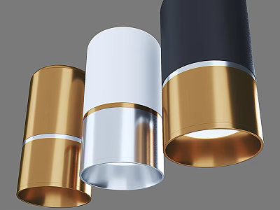 Modern Downlights And Spotlights With Gold White Black Metallic Design For Interior Lighting Decoration 3d model
