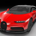 Red Bugatti Sports Car With Sleek Design Black Roof And Aerodynamic Body
