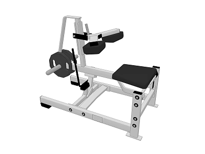 Fitness Equipment Leg Press Machine With Metal Frame Black Seat And Weight Plates 3d model