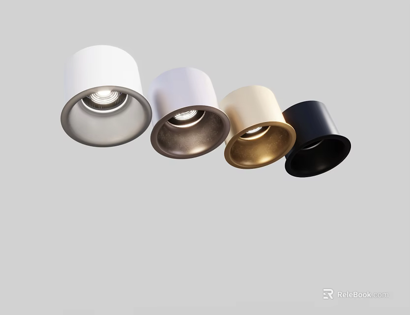 Modern Decorative Downlights For Home In White Light Gray Gold And Black Colors 3d model 