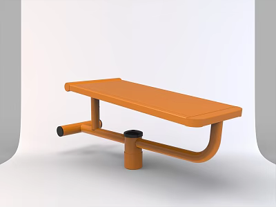 Sturdy Orange Fitness Training Bench For Strength Workout Sessions At Home 3d model