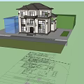 Modern Detached Villa Exterior Design Two Story With Large Windows Balcony And Landscaped Garden