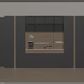 Modern Sideboard Design With Dark Light Tones Cabinet Doors Open Shelves and Kitchen Items
