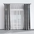 Modern Double Layer Curtain Design With Gray Outer And White Sheer Textured Fabric For Window