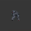 Mechanical Creature Character With Gray Armored Body Red Accents And Sturdy Limbs