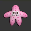 Cute Pink Starfish Plush Toy With Big Eyes And Pink Polka Dots