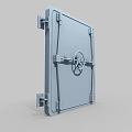 Heavy Duty Metal Security Door With Hinges And Circular Handle Design