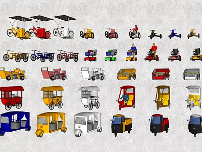 Modern tricycle electric car 3d model