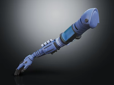 Blue Mechanical Arm With Detailed Structure For Futuristic Sci Fi Character And Creature 3d model