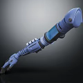 Blue Mechanical Arm With Detailed Structure For Futuristic Sci Fi Character And Creature 3d model