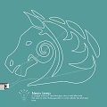 Sleek Neon Lighting Fixture With Horse Head Line Design For Artistic Home Decor