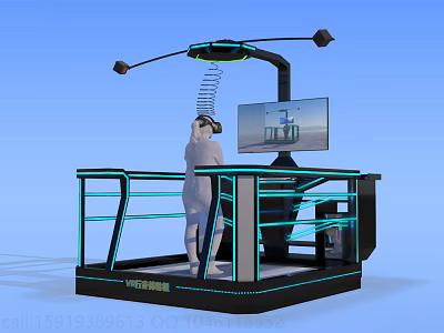 VR Experience Booth With Interactive Platform VR Headset And Virtual Scene Screen 3d model
