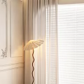 Elegant White Curtains With Blinds And Yellow Flowers In Modern Interior Design
