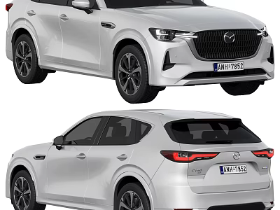 White Mazda SUV Front And Rear View 3d model