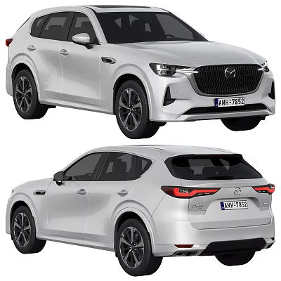 White Mazda SUV Front And Rear View 3d model