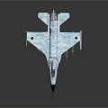 Detailed Space Aerospace Fighter Jet Model With Blue White Livery And Missiles