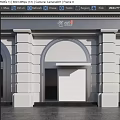 Elegant White Storefront Facade With Arched Doorway And Stone Columns Design