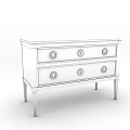 Teal Vintage Console Cabinet With Distressed Finish Marble Top And Slim Wooden Legs