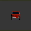 Red Classic Sedan With Four Doors Dark Windows And White Wheels