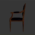 Elegant Wooden Frame Chair With Gray Cushion And Armrests For Home Living