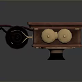 Vintage Classic Camera With Wooden Body And Brass Accent Details