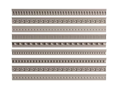Gypsum Cornice With Various Intricate Patterns And Designs For Interior Decoration 3d model