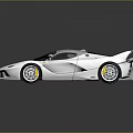Silver Ferrari Supercar With Sleek Design Rear Spoiler And Red Seats