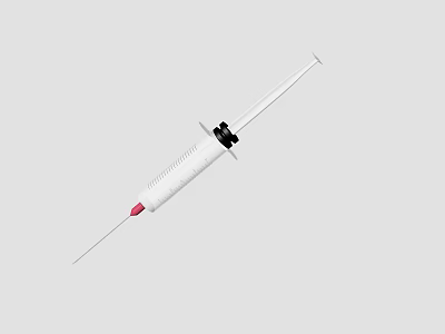 Disposable Medical Device Syringe with Graduated Transparent Barrel and Needle for Medical Injection 3d model