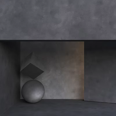 Modern Gray Wall Panel Design Featuring Textured Surface And Geometric Decor Elements 3d model