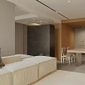 Minimalist Living Room Interior With Built in Storage Cabinets And Silver Refrigerator Ceiling Lights