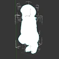 Game Movie Character 3D Model With Squatting Pose Blonde Hair Blue Gloves And Purple Shoes
