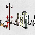 Various Stylish Outdoor Lights Including Street Lamps And Decorative Fixtures